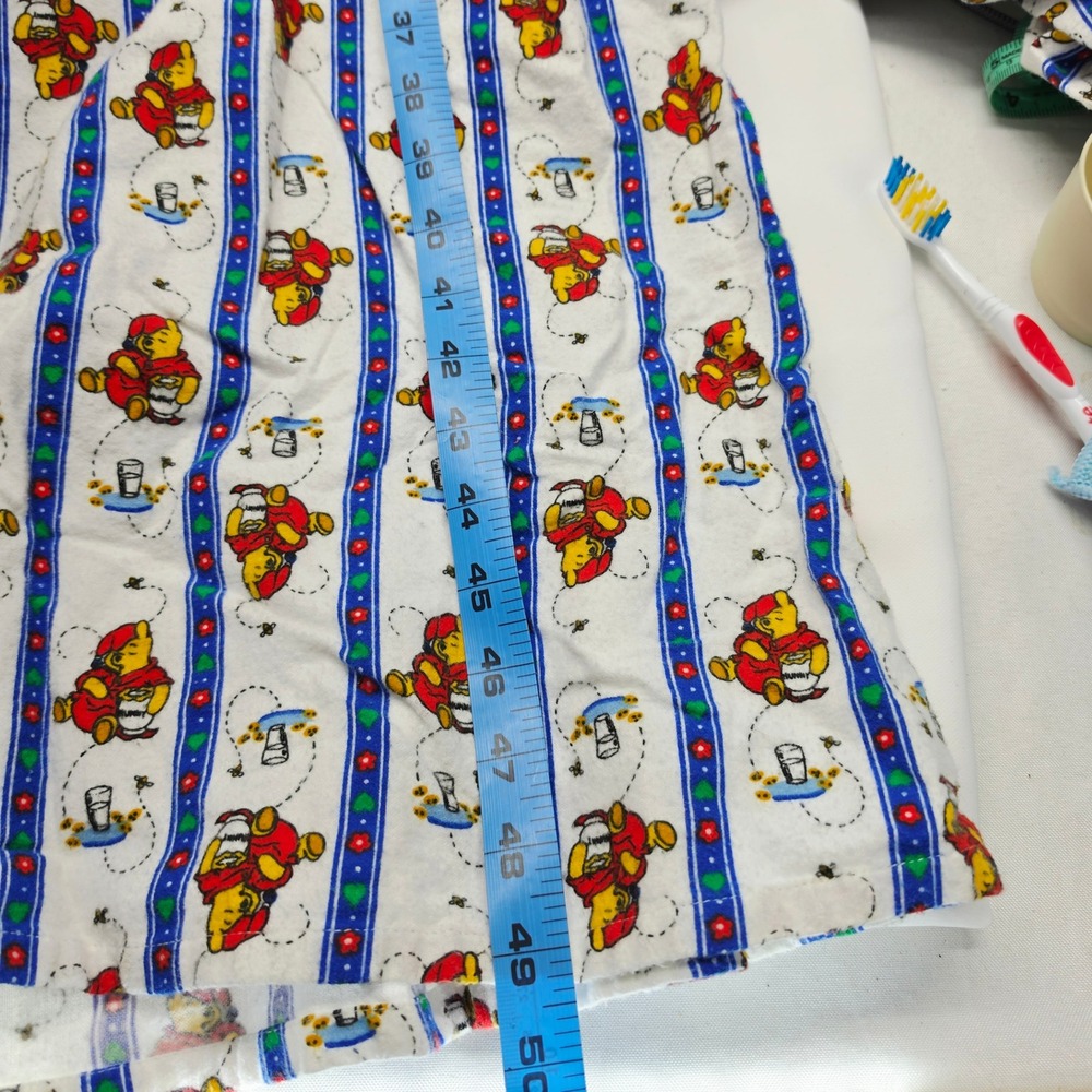 Lanz of Salzburg Disney Winnie the Pooh Vintage Flannel Nightgown White Blue M - Picture 6 of 7